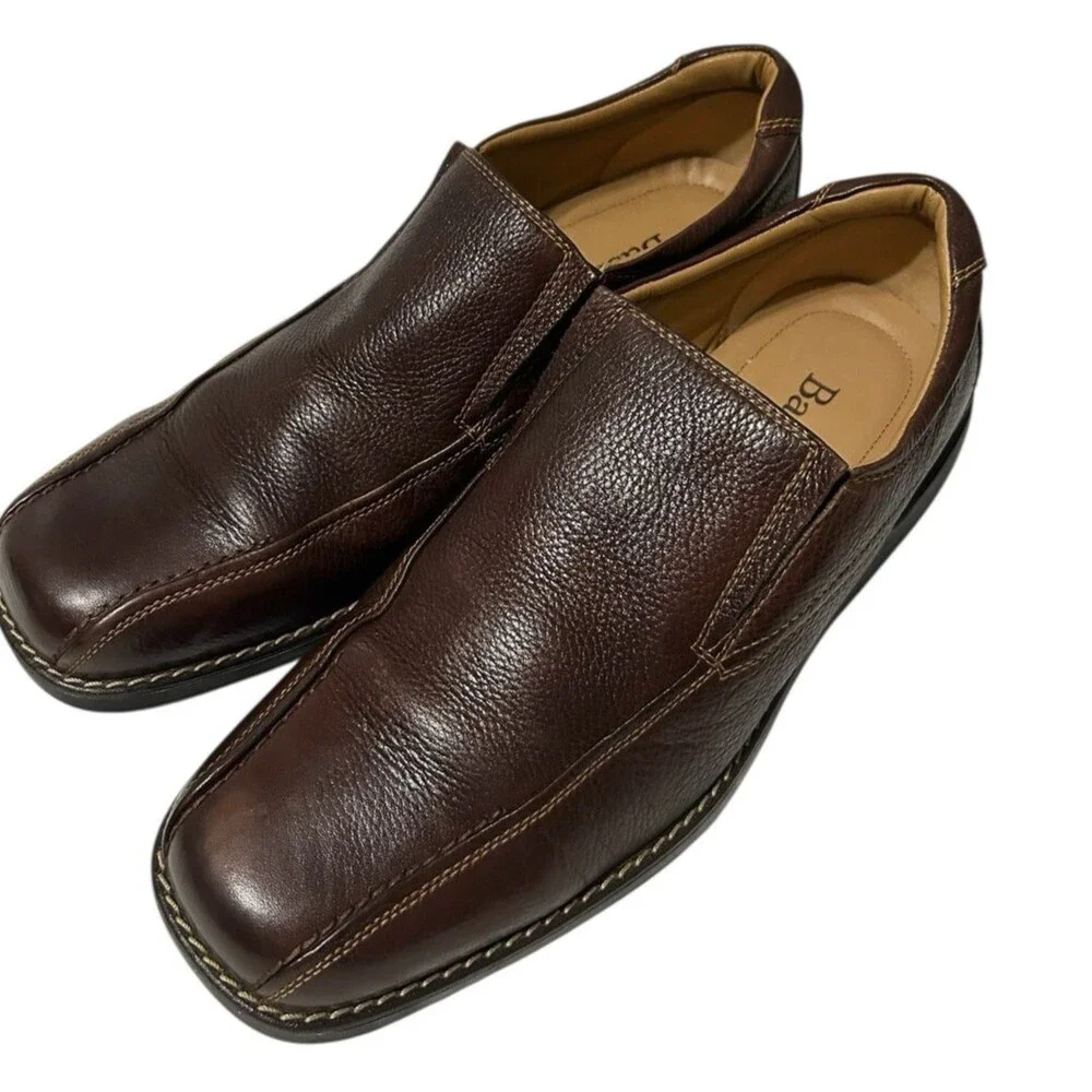 BASS JK Brown Leather Loafers Cushion Casual Shoes Mens 1338-200  US 11.5 M